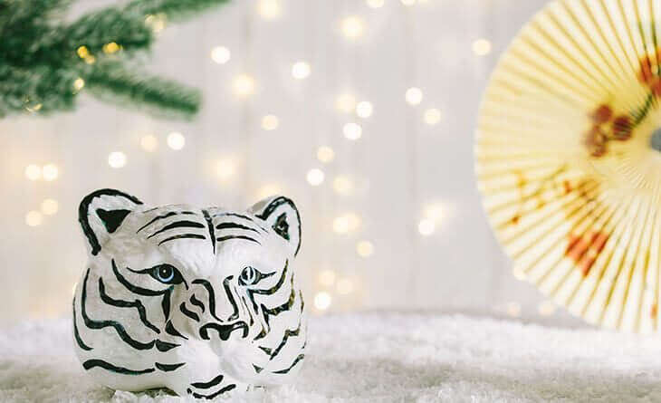 decorativo de tigre branco